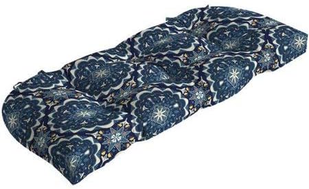 Comfort Classics Inc. Outdoor/Indoor Patio Blue Pattern Settee Bench Cushion 45x18x5. Polyester Fabric