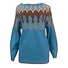 Women 2024 Fall Long Sleeve Fair Isle Print Sweate... #2