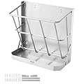 VEVOR Wall Mounted Hay Rack, 18.5 Gallon Livestock Feeder with 2.5 Gallon Feed Tray, 2 in 1 Hay and Grain Feeder, Feeds up to 5 Goats, Heavy-Duty Galvanized Steel Goat Feeders for Farm Sheep Horses