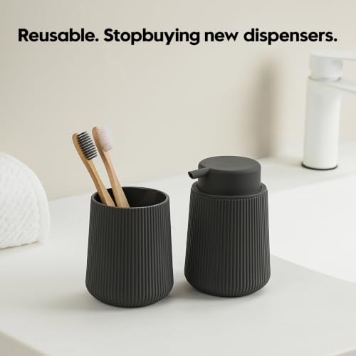 Image of YAUKPH Striped Foaming Hand Soap Dispenser Dark Gray