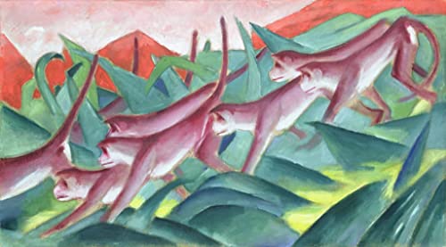 Poster image impression sur toile Frise Singe par Marc, affiches et gravures pour salon 60x90