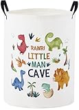 TIBAOLOVER Baby Laundry Basket Baby Nursery Hamper Kids Laundry Basket Toy Storage Bin for Boys Room Decor Gift Baskets for Bedroom Bathroom(Dinosaur)