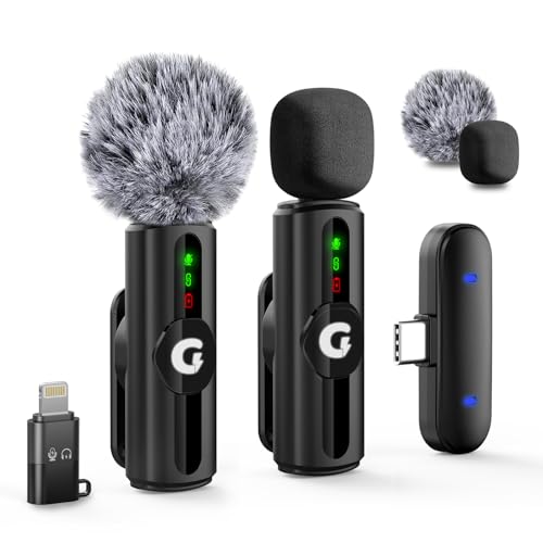 GRENARO Mic for YouTube Wireless, 3-Level Adjustable Noise Reduction Mic Wireless,S12 Wireless Microphone for Youtubers with LED Indicator Light,Compatible with all devices featuring USB-C and Lightni-image-21