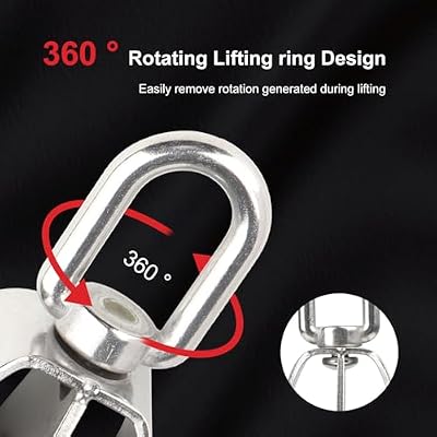 M50 Double Pulley Snatch Block Lifting Crane Swivel Hook, 304 Stainless Steel