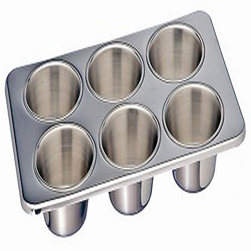 Honey-Can-Do 6-Cup Stainless Steel Muffin Pan, 1.125-Inches H x 10.375-Inches W, Silver
