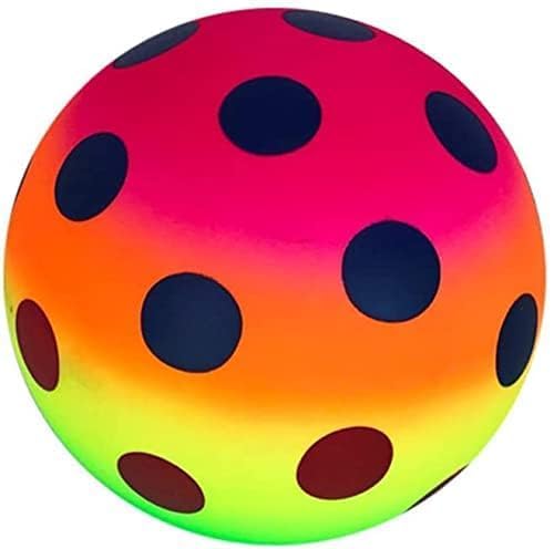 Image of Rainbow Neon Rubber Balls for Kids, Pack of 3 | Basketball, Soccer & Star, Colourful Gradient Design, Outdoor Play, Inflatable Toy Balls, Ages 3+