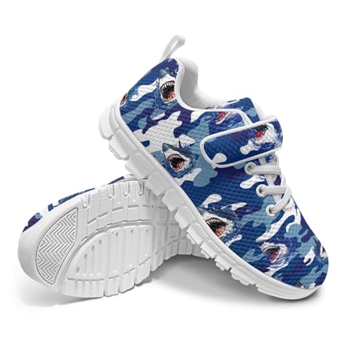 Kids Tennis Shoes for Boys Girls Breathable Non Slip Sports Running Sneakers Lightweight Strap Casual Shoes US 11-15