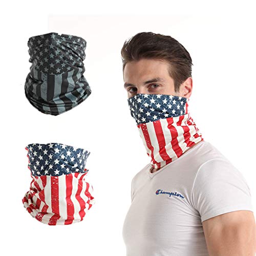 Harosy Seamless Bandana Outdoor Magic Headband Elastic Neck Gaiter Sport Face Cover Scarf for Fishing Running Cycling(Pack of 2 )