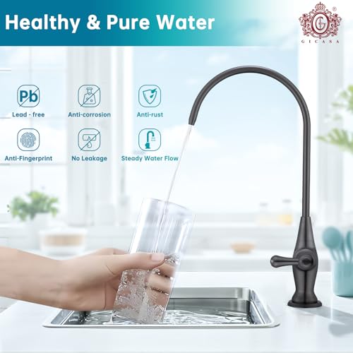 Image of Stainless Steel Sink Drinking Water Faucet, Sink Water Filter System, Suitable for Most Reverse Osmosis or Water Filtration Systems, Stainless Steel Reverse Osmosis Faucet for Kitchen Bar, Grey