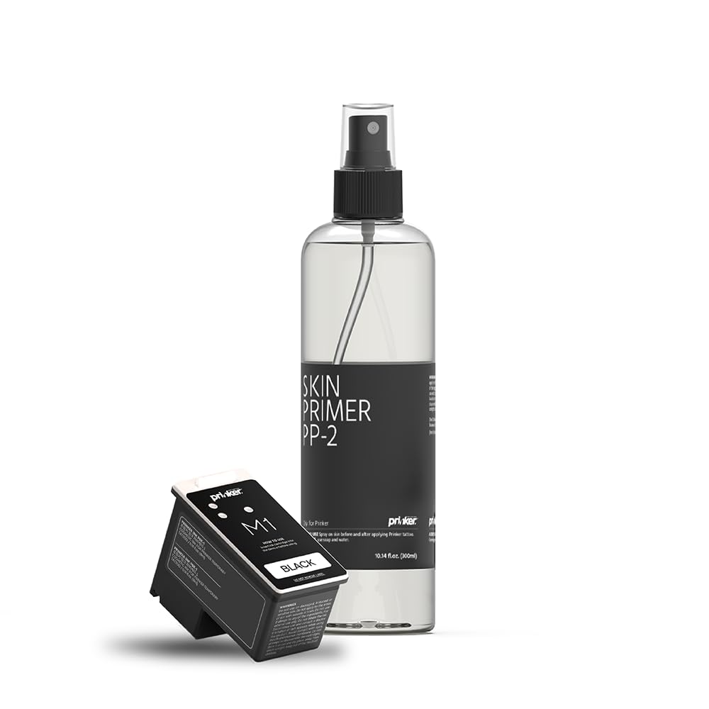 Prinker Temporary Tattoo Printer, Custom Tattoos in Seconds, Water-Resistant and Soap-Washable, Android & iOS Compatible, Fun & Easy, Festivals Parties Events (Prinker M Black Ink Refill)