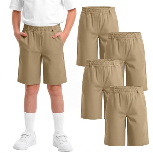 Vinsatin - Vinsatin Boys Uniform Shorts - 4 Pack Straight Fit, 4-Color Set for Ages 9-10 Years - Best Deal on Amazon