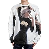 [アーラック] よふかしのうた 七草ナズナ 吸血鬼 セーター メンズ 防寒 暖かい カジュアル 軽い 柔らかい 丸首 長袖 秋 冬 春 男女 兼用 L