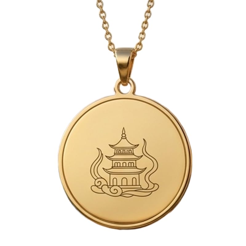 Pendentif pagode zen gravé idéal pour sublimer vos tenues bohèmes
