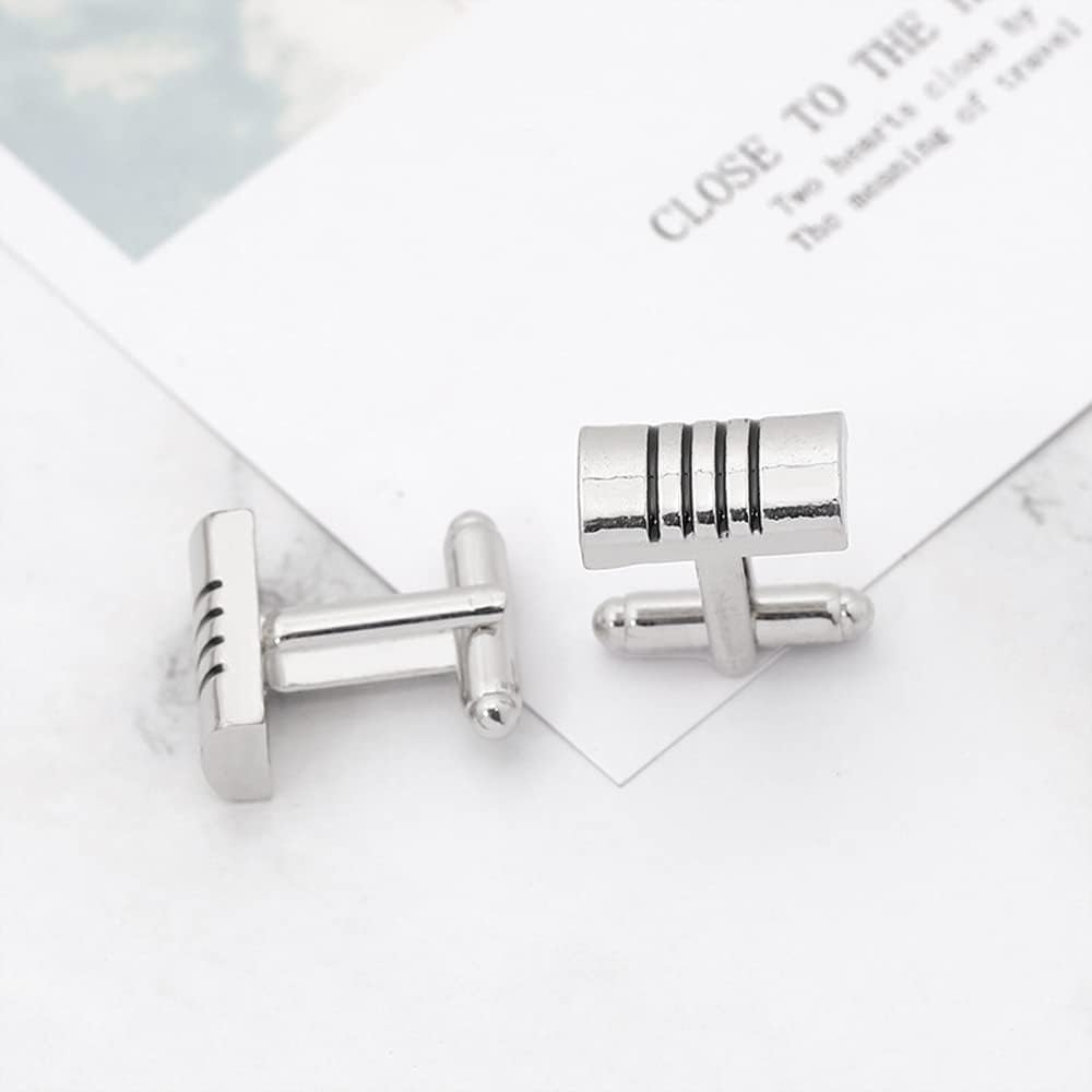 Men's Cuff Links Simple and Versatile Fashion Cufflinks Men's Cylindrical Bar Cufflinks