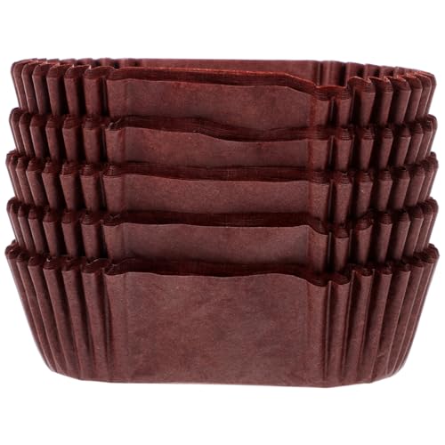 Alipis 1000 mini teglie di carta a forma di barca, vassoi ovali per torte, a prova di grasso, per cuocere torte, pane e carne (marrone)