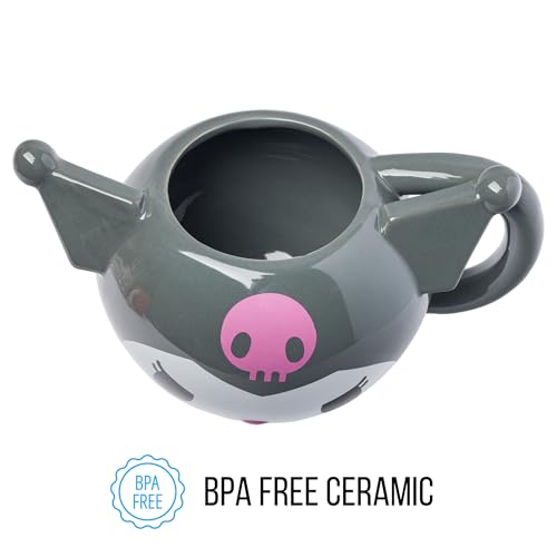 Image of Silver Buffalo Hello Kitty and Friends Kuromi Ceramic 3D Sculpted Mug, 20 Ounces
