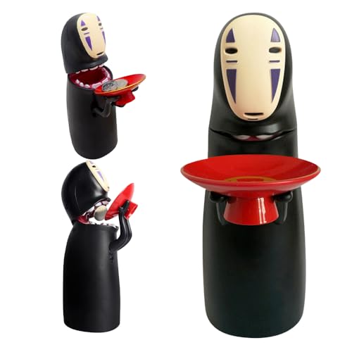 PLLYPE Anime Tirelire Enfant avec Effet Sonore du Hoquet, Superbe Tirelire pour Homme sans Visage, pour Enfants & Décoration de Maison (Batterie Non Incluse)