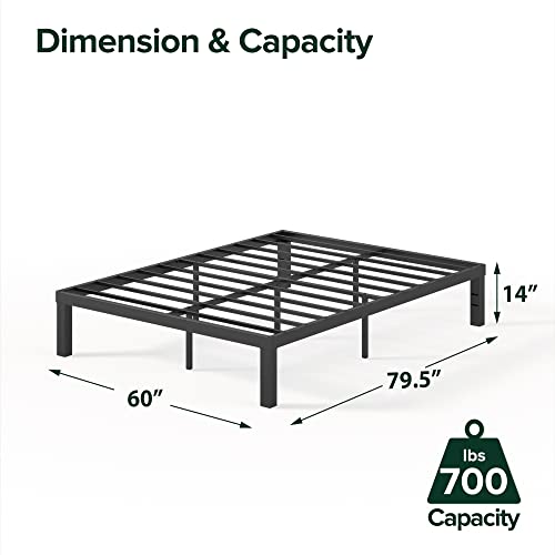 Image of Zinus Luis 14 Inch QuickLock Metal Platform Bed Frame, Mattress Foundation with Steel Slat Support, No Box Spring Needed, Easy Assembly, Queen