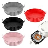 4 Piezas Molde Silicona Freidora de Aire 20 cm, Horno microondas (4 colores)