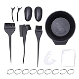 VALICLUD 1Satz Haarfärbemittel Teilig Friseur Zubehör mit Färbebürsten Ohrschutz und Haarclips für Persönliche und Professionelle Anwendungen Schwarz