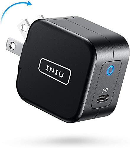 USB C Charger, INIU 20W PD3.0 Fast Charging Wall Charger with Foldable Plug, Universal USB Type C Power Adapter Block Compatible with iPhone 13 12 11 Pro XS X 8 Samsung S20 iPad Pro AirPods Google etc