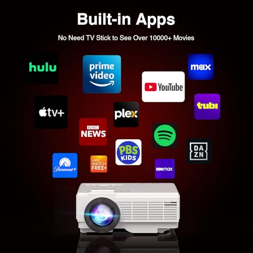 Image of 【Netflix Ready】PANSEBA Smart Mini Projector with 1080P HD, 5G WiFi & 2 Way Bluetooth, Portable Outdoor Movie Projector for Phone /Laptop /Games