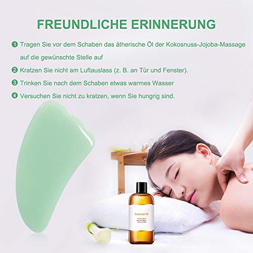 Guasha Massagewerkzeug, 4 PCS Stein Gua Sha Brett, Guasha-Kratzmassageset für die SPA-Akupunktur Physiotherapie Muskelknoten Gesichtspflege-Behandlung Gewebe Lymphdrainage - Image 8