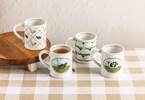 Taza de cerámica blanca Mud Pie 15 oz miniatura 2