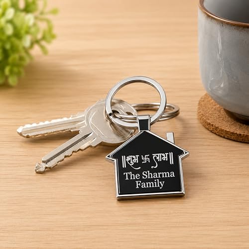 Image of Personalized Double-Sided Metal Keychain, Premium Silver Finish, Custom Name Engraving, Elegant Gift Key Ring for Men, Women
