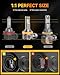 FAHREN Upgraded H11/H9/H8 9005/HB3 Light Bulbs Combo, 𝟔𝟎𝟎𝟎𝟎𝐋𝐌 𝟗𝟎𝟎％ Brighter 6500K with Cooling Fan H11 9005 Bulbs, 1:1 Mini Size H9 H8 HB3 Lights Kit, CANBUS Ready Plug And Play,Pack Of 4
