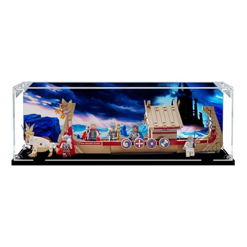 Figures Display Box for LE-GO for 76208 The Go-at Boat Acrylic Dustproof Transparent Custom Display Case (No Model) (background B)