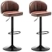 Tabourets de Bar Rétro Cuir PU 2 Pièces Chaises Hautes Métal Meubles Pivotants Stools D'île Manger, Réglables 63-83 cm(Color:Marron)