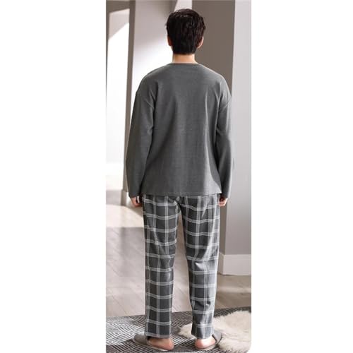 Spring and Autumn Men's Cotton Long-sleeved Pajamas Large Size Pullover Homewear L-4XL Set Boys3