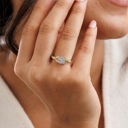 Image of KEEMTI Lab Grown Diamond Ring For Women 925 Sterling Silver Anti Tarnish