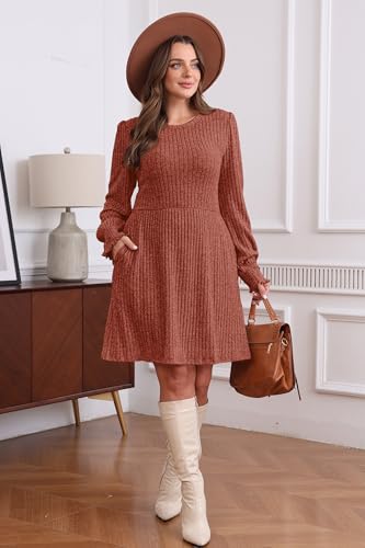 SAMPEEL Dresses for Women 2025 Long Sleeve Fall Fashion Casual Sweater Dress Trendy Outifts3