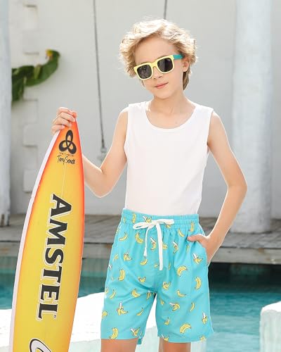 westwolf Boys Swim Trunks with Compression Liner Toddler Boys Swim Shorts Boxer Brief Board Shorts Swimming Set 5-18T2