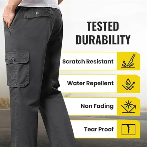 Adorlina Flex Cargo Pants for Men, Flexrover - Ultra Comfort Flex Fit Multi-Pocket Pants, Palcomfy Pants for Men, Stretchy3