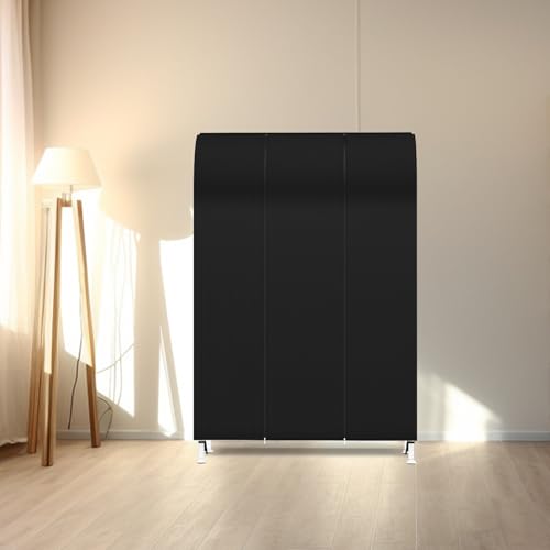 Syeeiex klare transparente Kleiderständer Abdeckung Mit Reißverschluss 110 x 152 x 50cm kleidersack Staubschutz Wasserdicht Kleiderbügel schutzhülle für Kleiderstange,Schwarz