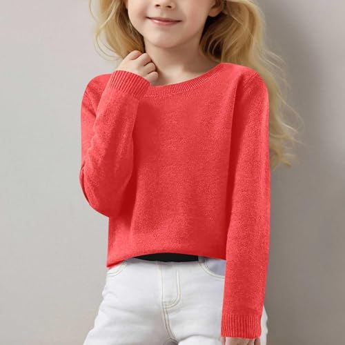 Baby Boys Girls Knit Sweater Long Sleeve Round Neck Loose Lightweight Top Winter Warm Solid Sweatshirt2