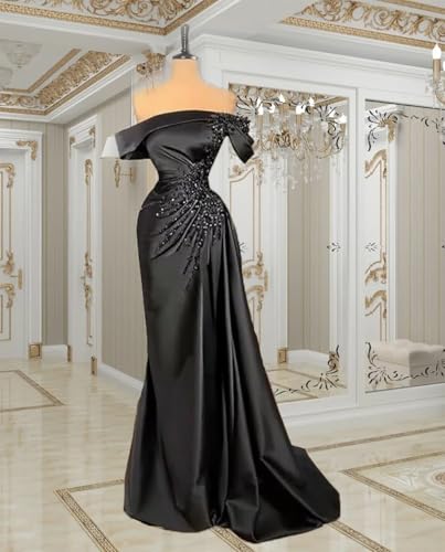Off Shoulder Prom Dresses for Women 2024 Mermaid Beads Long Formal Evening Party Gown2