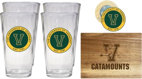 Set oficial Vermont Catamounts cocina 4 vasos y tabla