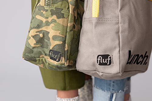 Fluf Zipper Lunch Bag | Reusable Canvas Lunch Box For Women, Men, Kids | Organic Cotton Meal Tote | (Grey Yellow) #TOP6