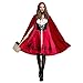 Produktbild IMEKIS Damen Rotkäppchen Kostüm Erwachsene Halloween Karneval Fasching Cosplay Partykleid Prinzessin Märchen Verkleidung Little Red Riding Hood Kleid und Umhang mit Kapuze Performance Outfit Rot S