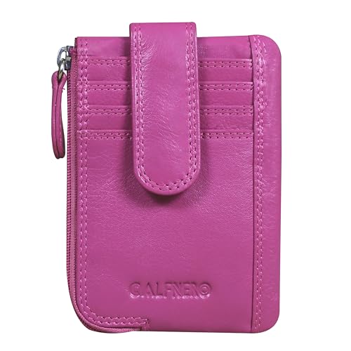 Image of Calfnero Genuine Leather Card Holder & Key Case for Men & Women | Slim Wallet with Zipper Pocket, Card Slots & Key Chain | Compact Travel Organizer
