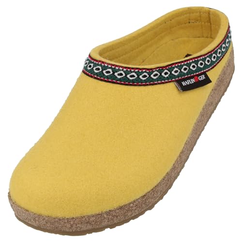 Image of HAFLINGER Grizzly Franzl 711001 Unisex Adult Slippers, Yellow, 6.5 AU