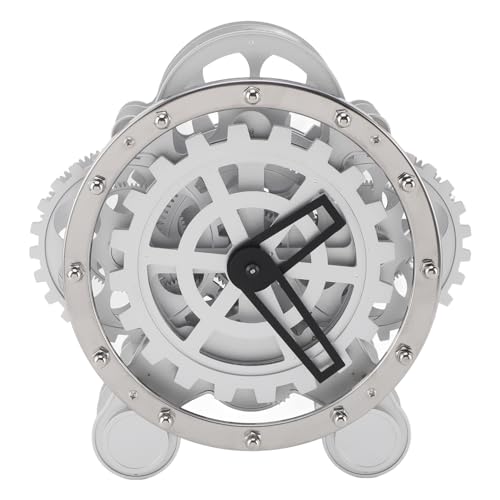 Reloj de mesa con engranajes Irfora mecánico de acero inoxidable para escritorio 7