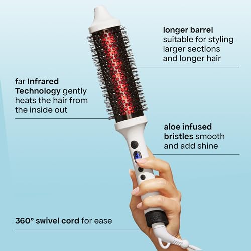 Image of BONDIBOOST Infrared Long Barrel Thermal Brush, Heated Thermal Round Brush for Longer & Thicker Hair Types, Dry Styling for Instant Volume, Less Hair Breakage + Minimizes Snags, Frizz-Free