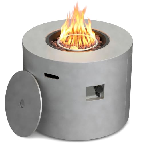 HOTEAGLE 32" Propane Fire Pit Table Round, 50000 BTU Powerful Gas Firepit Table, CSA Certified, Ideal Outdoor Fire Pit for Dining, Party in Patio, Garden, Yard