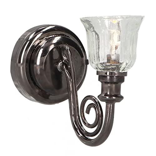 Arandelas de Parede LED para Casa de Bonecas, Vintage 1: 12 Escala Miniatura LED Lâmpada de Parede C