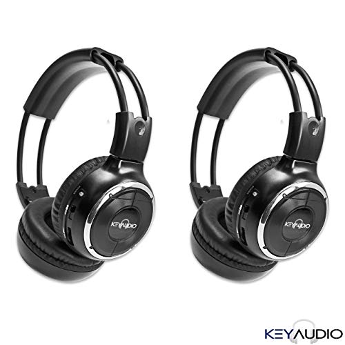 Pair of Two Channel Folding Adjustable Universal Rear Entertainment System Infrared Headphones With